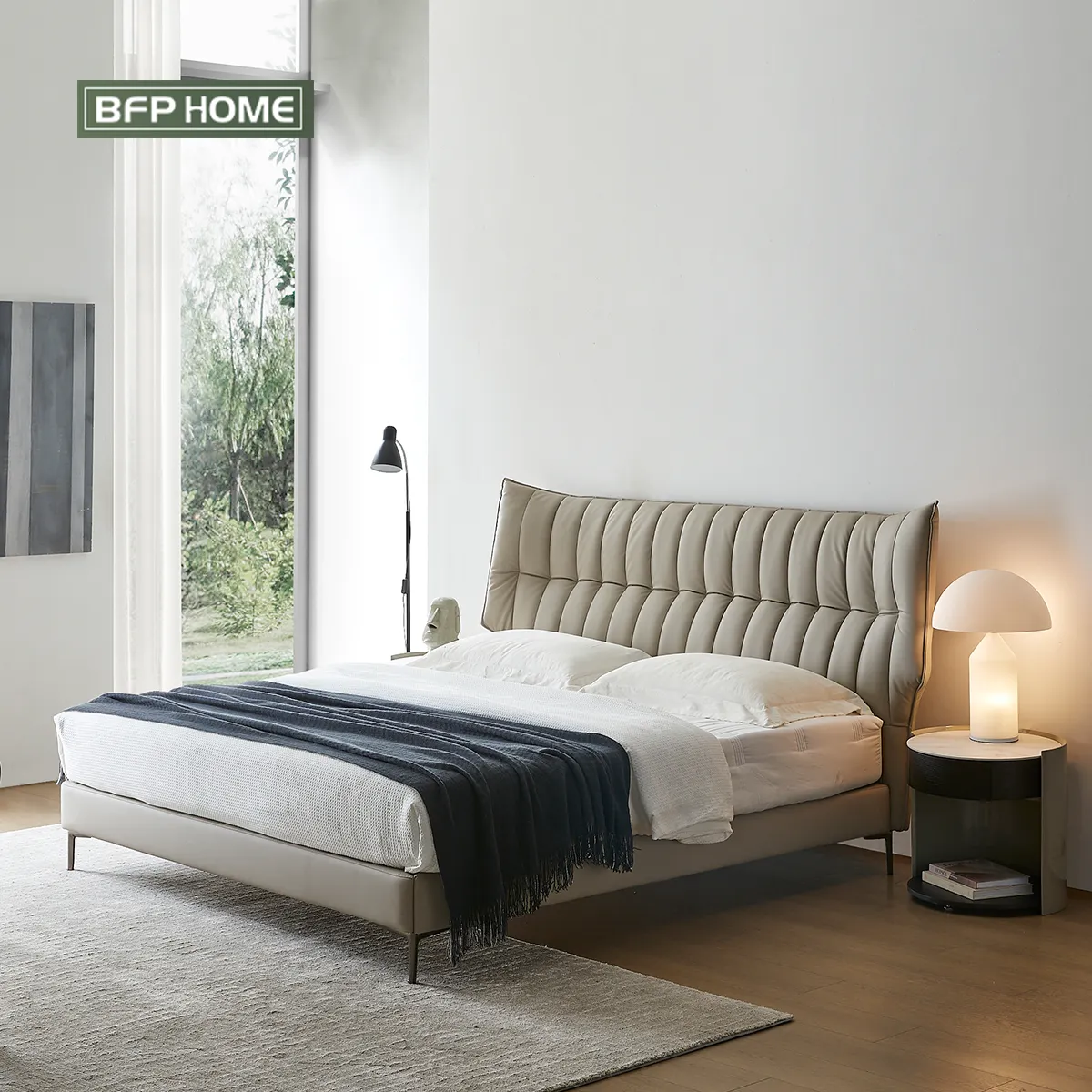 BFP घर एक बंद फर्नीचर आधुनिक शैली उच्च-गुणवत्ता और आधुनिक बिस्तर क्लासिक होटल घर ठोस लकड़ी के फ्रेम बिस्तर राजा आकार