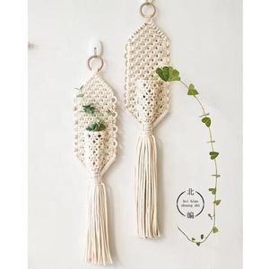 Boho personalizzato fiore fatto a mano nuovo Design decorazione della casa arredamento pianta appendiabiti Macrame appeso a parete - Product Image 2