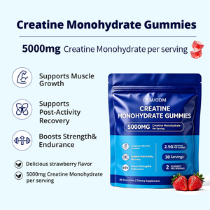 Gummies de créatine monohydrate en gros sous marque privée, véganes, halal, supplément alimentaire, fabrication OEM, approvisionnement en vrac personnalisé - Product Image 2