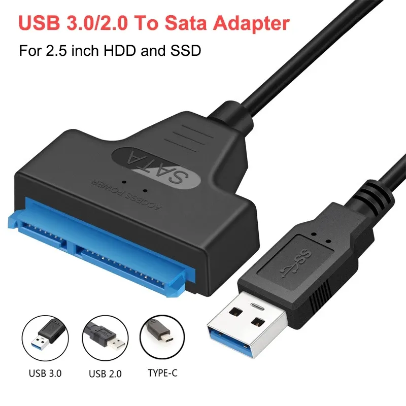 Cable de transferencia y almacenamiento de datos USB 3,0 a Sata personalizado para disco duro SSD HDD externo de 2,5 pulgadas