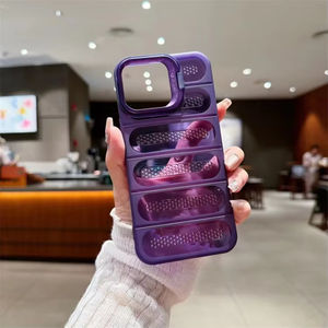 Ins phong cách mềm <span class=keywords><strong>TPU</strong></span> tản nhiệt điện thoại trường hợp bìa <span class=keywords><strong>Net</strong></span> Lỗ ống kính đứng chống sốc cho iPhone 12 13 14 15 16 Pro Max cộng với - Product Image 3