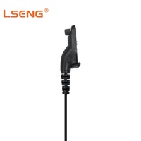 Casque radio bidirectionnel LSENG Boom Mic avec crochet D, PTT, prise P8668i, résistant à l'eau IP54/IPX5, VHF/UHF pour talkies-walkies