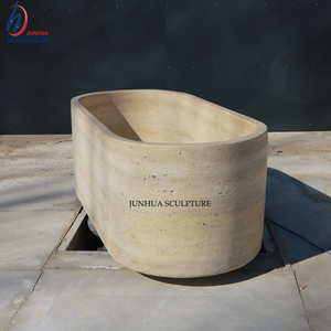 Di alta qualità su misura Free Standing naturale travertino <span class=keywords><strong>vasca</strong></span> <span class=keywords><strong>da</strong></span> bagno <span class=keywords><strong>in</strong></span> marmo - Product Image 4