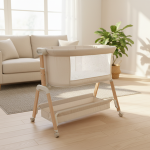Full-Mesh Sides 3-in-1 Baby Bassinet <strong>Bedside</strong> Co-Sleeper with Mattress,Soft Breathable <strong>Sheet</strong>, Height Adjust, Stable Secure <strong>Crib</strong> - Product Image 2
