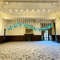Lustre en verre LED en forme de goutte de pluie pour hall d'hôtel, salon, éclairage en verre sur mesure