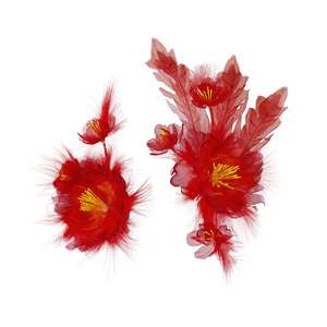 2025 New Original Design Handmade Tang Style Hanfu Headdress with <b>Large</b> Red Sparrow Feather Hair <b>Ornament</b> - Product Image 5