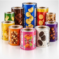 Rouleaux de film pour confiseries avec des motifs personnalisés de chocolat et de biscuits sur BOPP VMPET CPP pour l'emballage horizontal des aliments