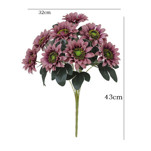 Bouquet de fleurs artificielles tournesol à 9 têtes Mohua, en plastique et soie, haute simulation, pour la décoration de la maison, du salon et de la table à manger - Product Image 5