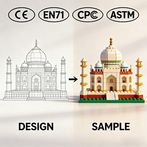 Set de Bloques de Construcción de Plástico Personalizados del Taj Mahal, Monumento Famoso, para Regalo Creativo y Exhibición Coleccionable - Product Image 1