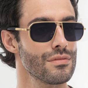Lunettes de soleil carrées en métal pour hommes XH-98354, verres PC UV400, protection solaire classe 2, design haut de gamme et tendance - Product Image 4