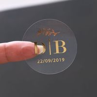 Impression personnalisée vinyle transparent étanche autocollant papier feuille d'or autocollants étiquette paquet joint autocollant avec logo