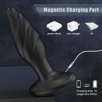 Vente en gros OEM, télécommande sans fil, plug anal électro-stimulant, perles rotatives, 9 vibrations, IPX7, silicone, jouets pour hommes, livraison directe d'usine, ODM