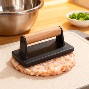 Placa <span class=keywords><strong>de</strong></span> prensa <span class=keywords><strong>de</strong></span> barbacoa <span class=keywords><strong>de</strong></span> hierro fundido antiadherente y respetuosa con el medio ambiente <span class=keywords><strong>para</strong></span> hacer hamburguesas - Product Image 1