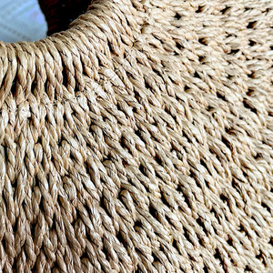 Bolso de mano grande para mujer, <span class=keywords><strong>bolsa</strong></span> de mano femenina, informal, elegante, de paja de papel marrón, para playa y hombro - Product Image 5