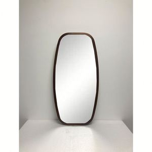 Miroir ovale sur pied en bois massif, style Art déco rétro campagnard, incassable, long, luxueux, asymétrique, fait main - Product Image 1