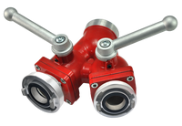 LUXE 2.5 Inch Aluminium Alloy CNC Pembagi Air 3 Arah untuk Pemadam Kebakaran dengan Katup Breeching & Pemisah Air 10-16 Bar Dapat Disesuaikan