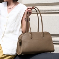 Sac à main en cuir véritable de première qualité à compartiment unique pour femme, style décontracté, avec fermeture éclair, deux poignées et doublure en polyester