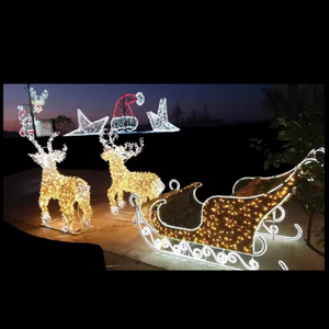 Grand cerf renne géant LED imperméable pour extérieur avec traîneau pour décoration de Noël - Product Image 2