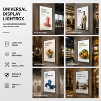 Boîte à lumière LED rectangulaire en aluminium ultra-mince avec impression personnalisée pour la publicité murale intérieure