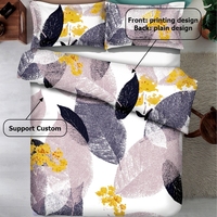 Ensemble de literie en microfibre brossée à imprimé coloré, drap de lit 1800 avec couette
