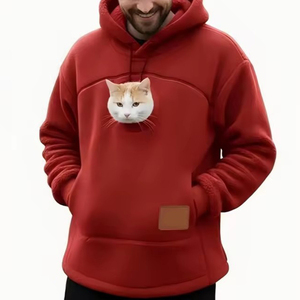 Sweat-shirt personnalisé pour animaux de compagnie avec capuche, chaud et confortable, avec poche zippée pour chat, petit chien, pour les amoureux des animaux, à porter au quotidien. - Product Image 4