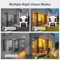 Cámara Wifi Inalámbrica Wistino de 12MP y 6K con Tres Lentes, Audio Bidireccional, Visión Nocturna en Color, Cámara de Seguridad Wifi