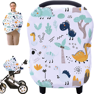 Housses d'allaitement respirantes, Housses de siège auto mignonnes à motif dinosaure, Housses de capote de poussette pour bébés - Product Image 1