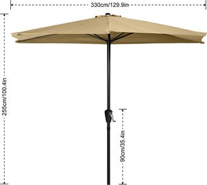 <span class=keywords><strong>Sombrilla</strong></span> semiredonda para exteriores, paraguas con manivela para todo tipo <span class=keywords><strong>de</strong></span> clima, 7,5 pies, sin Base, gran oferta - Product Image 5