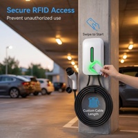 Chargeur mural compact pour véhicules électriques 7 kW, 4G+ APP, démarrage par carte RFID, IP55/IP65, ABS V0, certifié CE