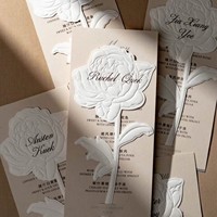 Ensemble de cartes d'invitation de mariage personnalisées avec motifs floraux en relief, papier spécial, suite d'invitation avec enveloppe, carte accordéon pour cérémonie de mariage
