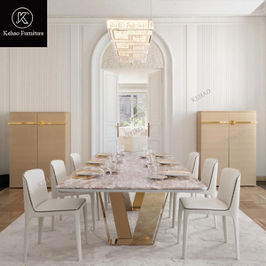 Sofá de Cuero de Lujo para Sala de Estar, Modelo Royal Golden Italy de 2 Plazas, Sofá Medusa Blanco de 3 Plazas para Villa, Estilo Dubái - Product Image 3