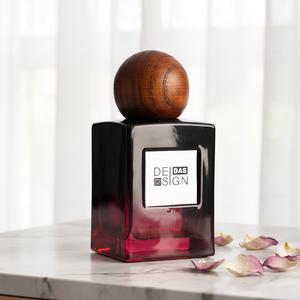 Bottiglia di profumo in vetro riutilizzabile stampabile da 30ml e 50ml 100ml in vetro chiaro quadrato rosso - Product Image 1