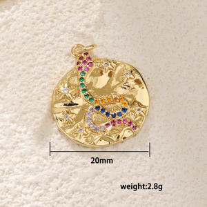 Colgante de Serpiente de Cristal con Circonitas Chapado en Oro de 18K para Fabricación de Joyas DIY, Venta al por Mayor - Product Image 2