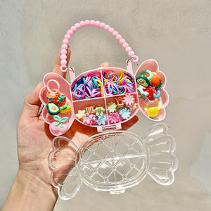 Moda per bambini scatola di perle per capelli fiori elastici per capelli stile dolce tessuto fascia per donne e ragazze per lo Styling dei capelli dei bambini - Product Image 3