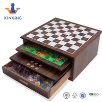 Backgammon Ludo — jeu de dames en bois, 15 en 1, société, Poker, dominos, Mikado, nouveauté