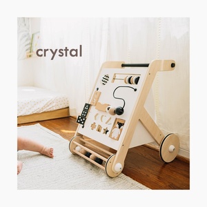 הליכון תינוקות מעץ איכותי ועמיד במיוחד, בעל פונקציות התפתחותיות חושיות, מהירות מתכווננת, לתינוקות רכים - Product Image 5