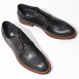 New Style Retro Minimalist Business Men's Leather <b>Shoes</b> <b>Soft</b> Sole Breathable Design Height Increasing Waterproof Anti-slip for - Product Image 4
