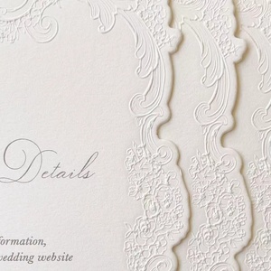 Tarjeta de Invitación de Boda de Papel de Algodón Texturizado con Monograma Griego en Color Crema Beige de Lujo, Sello de Cera, Grabado en Relieve, Impresión Personalizada - Product Image 3