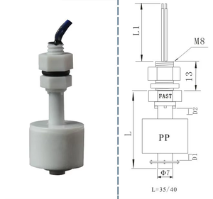 KOLAS FAST-47LP-F30 Industrial Liquid Level Sensor with Magnetic Reed <b>Float</b> and Screwing Mounting - Product Image 2