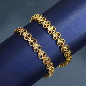 Оптовые браслеты Haosen из искусственного золота и меди, классический дизайн, роскошный браслет с сердечком, унисекс, браслет-шарм для женщин - Product Image 4