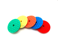 Tampon de polissage et de lustrage en mousse pour voiture, motif hexagonal, 3, 5, 6, 7 pouces, éponge verte, tampon de mousse à coupe lourde, personnalisable