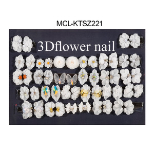 <span class=keywords><strong>Flores</strong></span> 3D Blancas para Uñas con Perlas, Cristales, Diamantes de Imitación, <span class=keywords><strong>Mariposas</strong></span>, Lazos, Rosas, Margaritas, Adornos para Uñas, Accesorios de Belleza para <span class=keywords><strong>Manicura</strong></span> DIY - Product Image 2