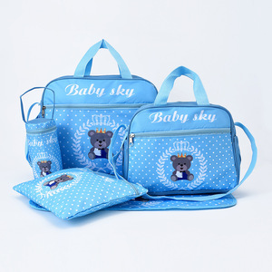 Tas jinjing popok bayi multifungsi, tas selempang bahu penata Caddy 5 dalam 1set modis - Product Image 5