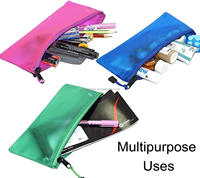 Startrichest plastique B5 A5 taille PVC mallette d'affaires fermeture éclair dossiers de fichiers école fournitures de bureau maille Document sac