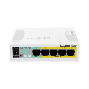 Для MikroTik CSS106-1G-4P-1S RB260GSP 24 В гигабитный коммутатор управления сетью PoE с 5 электрическими портами и 1 оптическим портом SFP