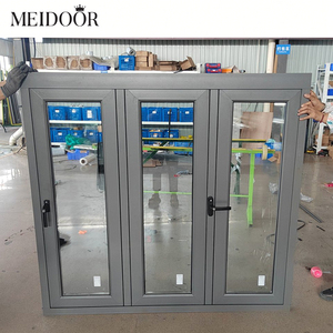 Sản xuất bi-gấp ngang nhôm Tempered Glass Windows địa phương sợi thủy tinh màn hình Bifold cho bên ngoài ứng dụng - Product Image 1