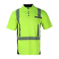 Ad alta visibilità fluorescente giallo traspirante birdeye di trasferimento di calore di sicurezza riflettente breve T shirt