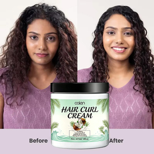 Crema para realzar rizos de marca privada, fórmula con aceite de coco de fijación fuerte para cabello rizado definido con hidratación intensa y control del encrespamiento - Product Image 1