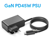 Alimentation USB-C GaN 45W Cypress PD3.0 avec prise EU, conçue pour testeur de réseau et détecteur de fibre optique, avec verrouillage à vis