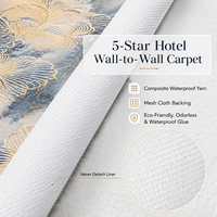 Tapis Axminster sur mesure de luxe pour projets hôteliers commerciaux, antidérapant, résistant aux taches, 4 m de large, pour hall d'entrée et salle de banquet, tapis mur à mur